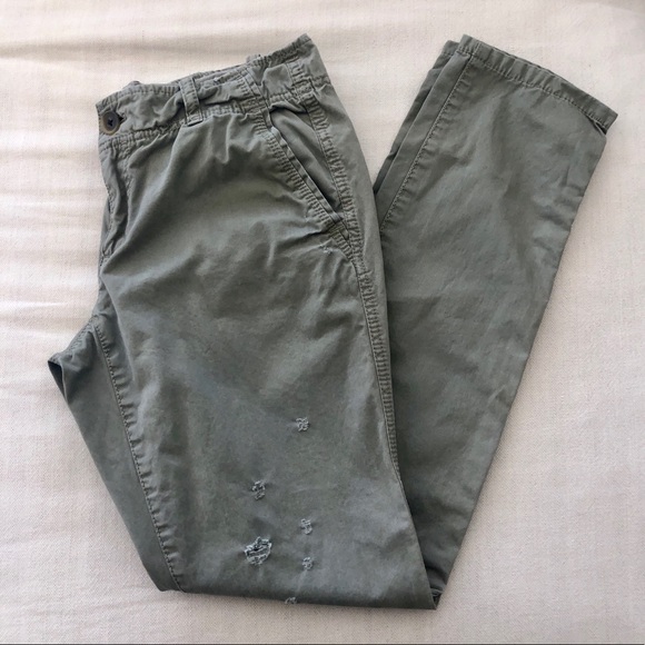 LOFT Pants - Boyfriend Olive Pants Ann Taylor Loft